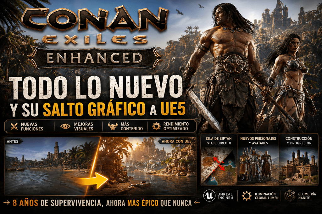 Conan Exiles Enhanced — acaba de resucitar como un&nbsp;dios