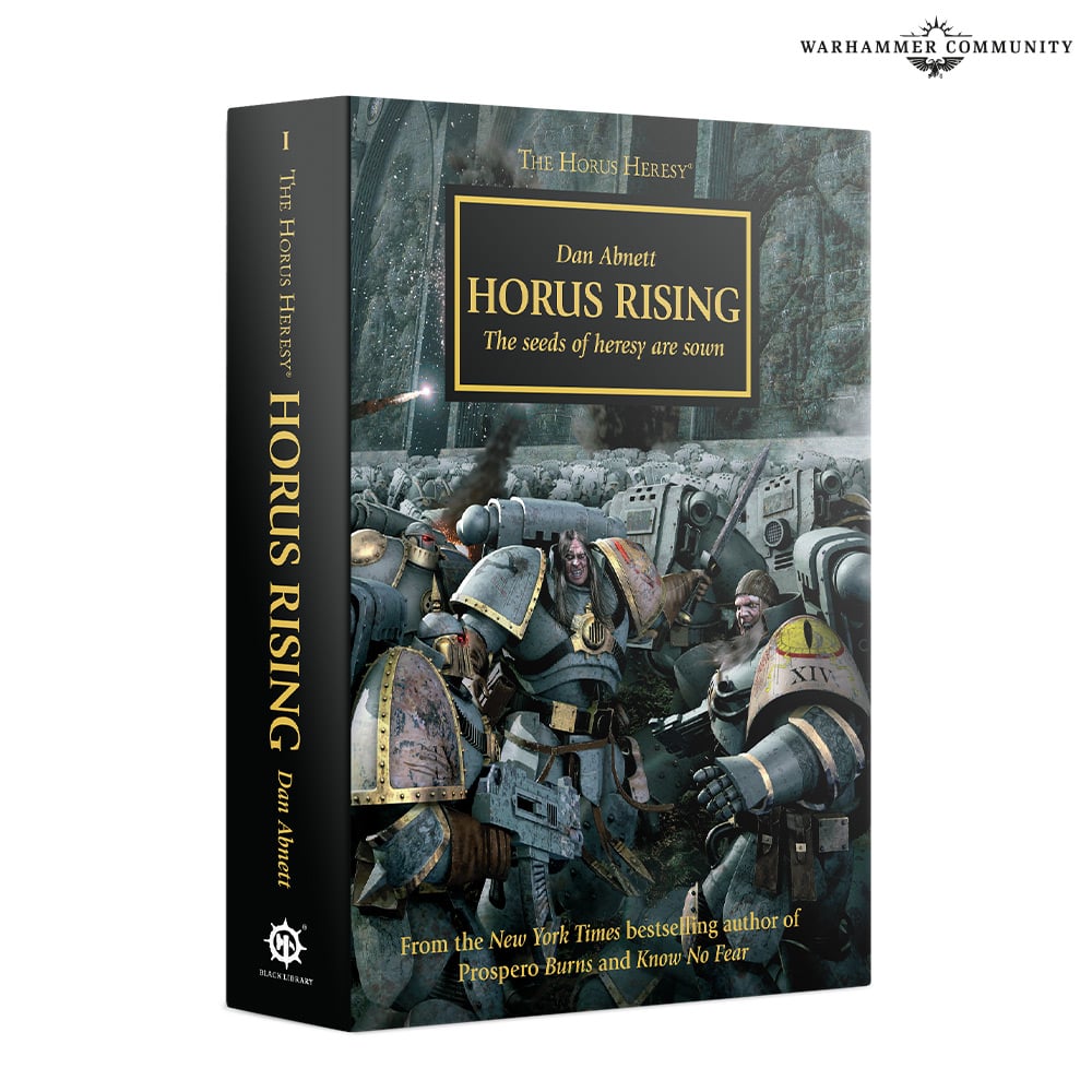 Edición inglesa de Horus Rising, de Dan Abnett, con portada de Black Library